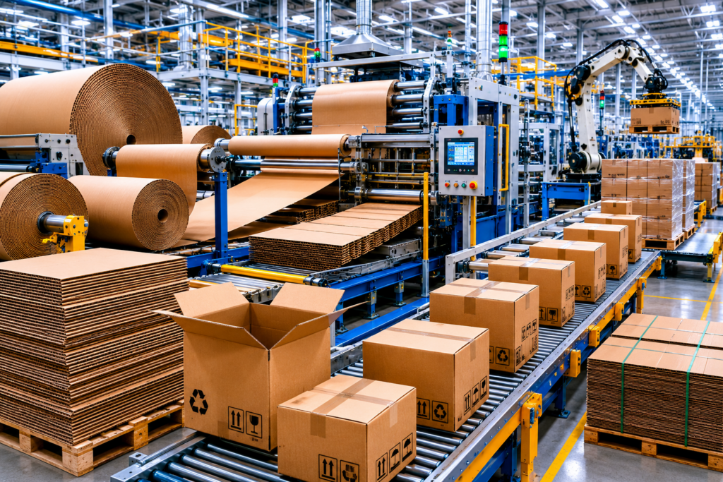 Corrugated packaging production line